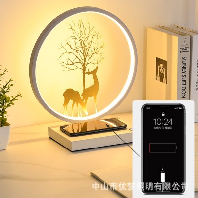 批发网红智能无线充电触摸台灯结婚礼物卧室床头灯创意浪漫温馨   1个图3