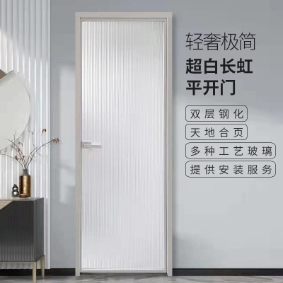 厂家直销极简窄边卫生间平开门厕所浴室玻璃门厨房铝合金室内移门图1