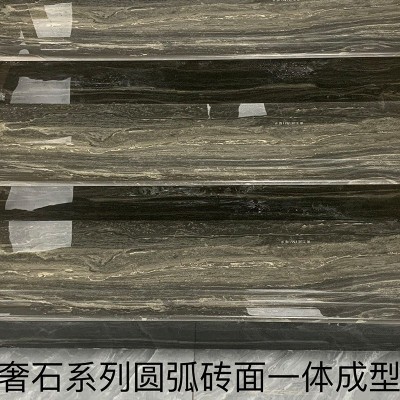 新品佛山奢石楼梯台阶瓷砖圆弧淋釉白胚1200x470梯级砖釉面亮光图4