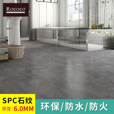 洛可可LVT厂家批发6.0mmSPC地板防潮锁扣地板PVC石塑生态地板