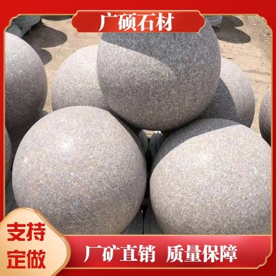 花岗岩挡车石球 小区路障40公分石球 大理石隔离石墩子石柱子图2