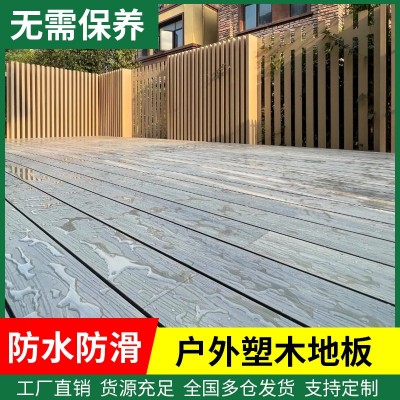 庭院露台户外塑木地板防腐木板材地板阳台防滑防潮花园木塑围栏图2