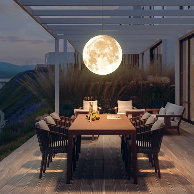 跨境月球吊灯北欧星球灯现代简约儿童房书房餐厅灯具户外月亮吊灯图3