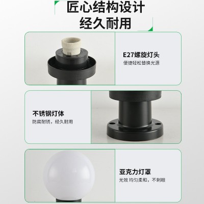 跨境柱头灯户外防水庭院别墅大门灯农村围墙太阳能圆球灯工厂批发图5