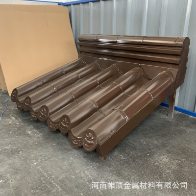 古建筑金属仿古瓦 828型765型740型铝镁锰屋面瓦 彩涂仿古铝瓦图3