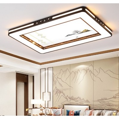 新中式LED吸顶灯 客厅灯长方形简约现代大气卧室餐厅书房套餐灯具图4