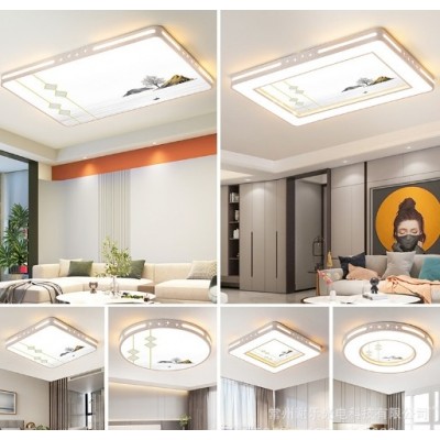 新中式LED吸顶灯 客厅灯长方形简约现代大气卧室餐厅书房套餐灯具图3
