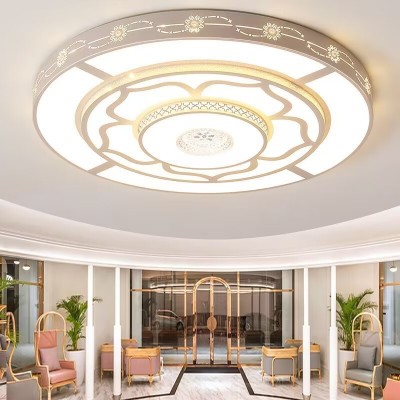 简约现代吸顶灯led花瓣新中式水晶客厅灯佛堂展厅莲花灯工程灯具图2