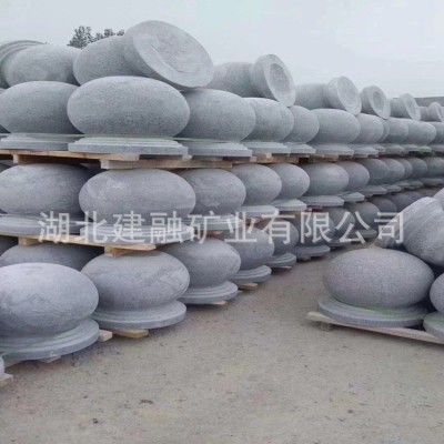 花岗岩挡车球圆形石墩路障挡车石阻车石球适用于人行道广场停车场图2