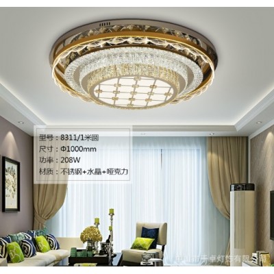 LED水晶灯奢华长方形客厅大灯 创意圆形卧室吸顶灯具工厂直供批发图3
