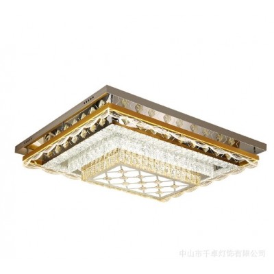 LED水晶灯奢华长方形客厅大灯 创意圆形卧室吸顶灯具工厂直供批发图4