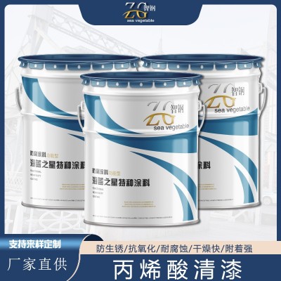 丙烯酸清漆厂家 金属钢结构机床防锈面漆 工程防锈漆      20千克图2