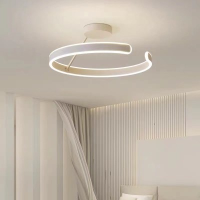 现代简约卧室吸顶灯led无频闪护眼书房间灯具上下发光圆形主卧灯图3