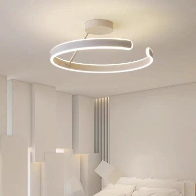 现代简约卧室吸顶灯led无频闪护眼书房间灯具上下发光圆形主卧灯图2
