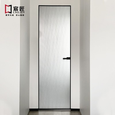 隐框玻璃平开门轻奢无框隐形窄边静音铝框玻璃门厨房门卫生间成都图4