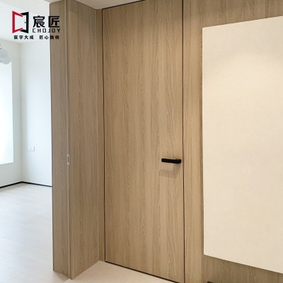 成都简约无框铝木门涂料门窄边室内门卧室门实木门铝蜂窝隐形门图2