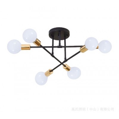 跨境北欧工业风创意餐厅简约卧室多头铁艺吸顶灯创意个性亚马逊灯图5