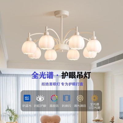 法式奶油风南瓜客厅吊灯现代简约餐厅全光谱护眼公主房卧室灯具图3
