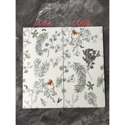 厂家供应体300*600厨房卫生间网红奶油白奶油黄花鸟飞燕花片花砖图4