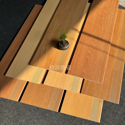 圆弧一体烧成厚15mm木纹楼梯踏步瓷砖公寓台阶防滑哑光梯级地板砖图4