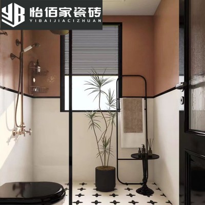复古格子砖焦糖色长条砖300×600卫生间阳台厨房商铺墙砖哑光瓷砖图2