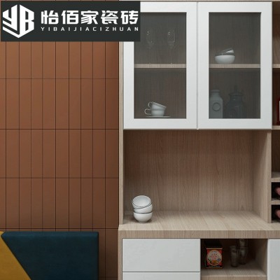 复古格子砖焦糖色长条砖300×600卫生间阳台厨房商铺墙砖哑光瓷砖图3