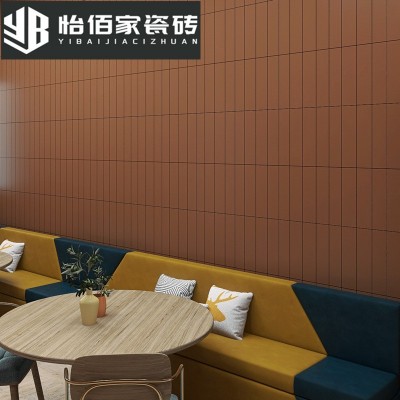 复古格子砖焦糖色长条砖300×600卫生间阳台厨房商铺墙砖哑光瓷砖图4