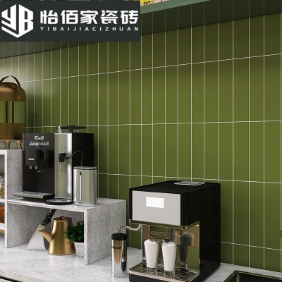 法式复古橄榄绿砖300×600卫生间阳台厨房墙砖咖啡店平面长条瓷砖图4