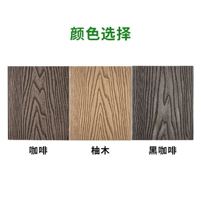 塑木地板户外露台阳台公园室外木塑防腐木二代共挤3D压花直纹木板图3