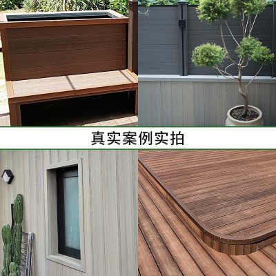 成都二代塑木地板收边条公园庭院木塑板封边条木塑地板收口条批发图4