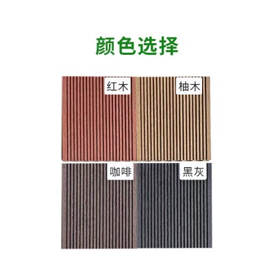 塑木地板户外140*25mm条纹庭院露台栈道花园圆孔实心室外木塑地板图3