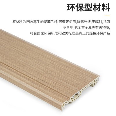 竹木纤维踢脚线PVC仿木纹地脚线竹炭木塑地板配件工厂批 发定制图3