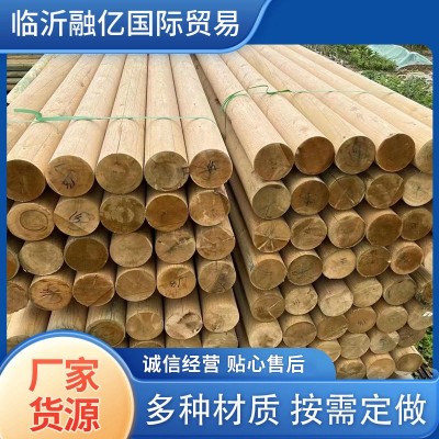 临沂防腐木条厂家樟子松圆木芬兰木花旗松材质圆柱木房梁原木立柱图4