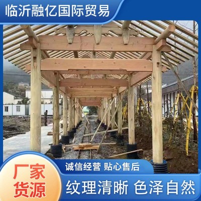 临沂防腐木条厂家樟子松圆木芬兰木花旗松材质圆柱木房梁原木立柱图3