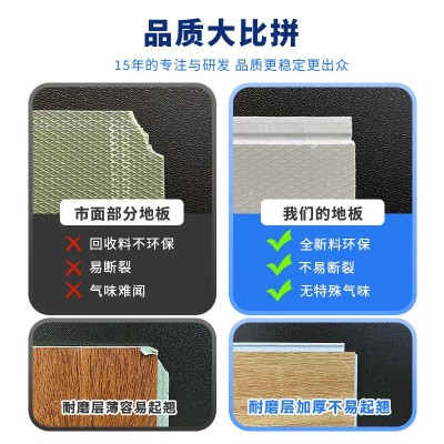 外贸厂家防潮地板胶全新料工程spc石塑锁扣地板石晶卡扣pvc地板贴图4