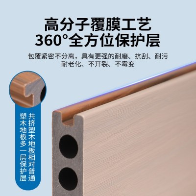 双拼二代共挤塑木地板户外露台庭院阳台花园泳池防腐木环保木地板图4
