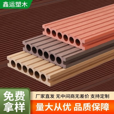 定制阳台塑木地板室外露台防腐防水拼接圆孔木塑地板细腻不易脱色