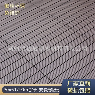 塑木户外地板花园露台庭院阳台地面铺设室外防腐木塑自铺生态木图2