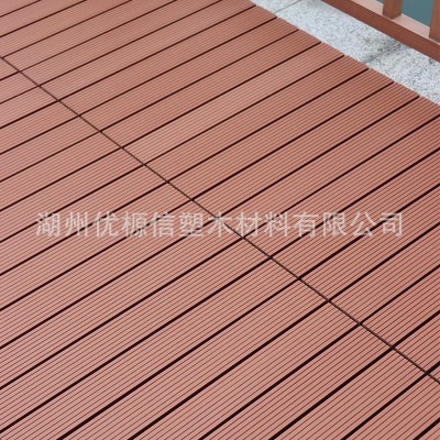 塑木户外地板花园露台庭院阳台地面铺设室外防腐木塑自铺生态木图5
