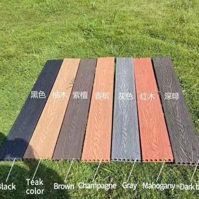 塑木地板户外栈道园林庭院露台长条3D压纹地板防腐实木地板厂家批图4
