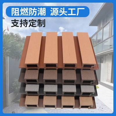木塑户外墙板 室外长城板格栅塑木围栏栅栏 防腐外墙板庭院栅栏图3