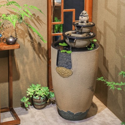 新中式流水摆件室内客厅电视柜旁循环水喷泉落地新居开业招财景观图4