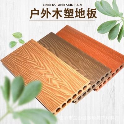 PE木塑地板户外公园庭院园林景观木栈道140圆孔共挤防水木塑地板     1平方米图2