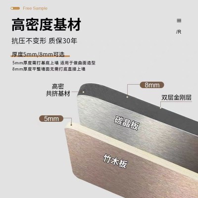 定制碳晶板PET金属木饰面板竹木纤维集成墙板免漆木饰面金属板     1平方米图2