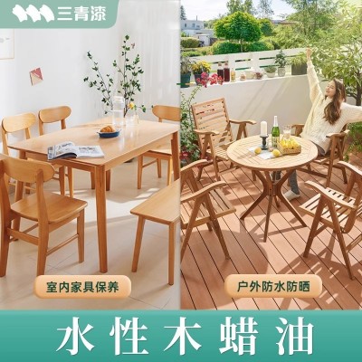 三青漆户外木蜡油清漆家具柜子木器漆实木透明防水耐候防 腐水性漆     1桶图2