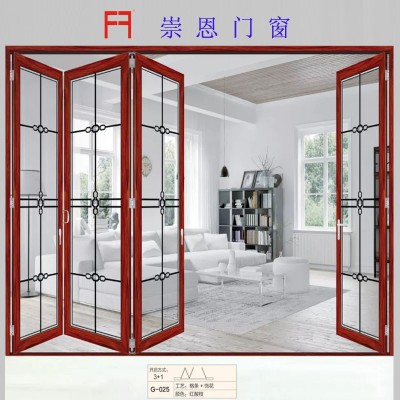 厂家批发阳台商铺隔断推拉钢化玻璃门 隔音隔热铝合金大折叠门图1