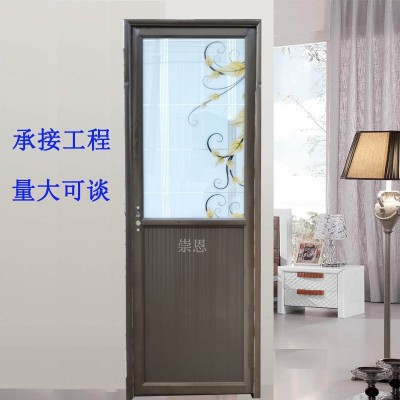 佛山铝合金门窗厂家直供出租房工程厕所门 定制玻璃卫生间铝门图3