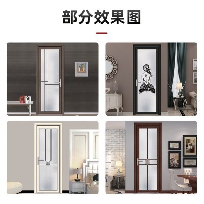 现代双层玻璃铝合金卫生间门窗平开门室内门窄边框玻璃门厂家直供图2
