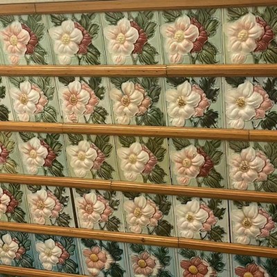 南城北爱民国上海复古老洋房满族花砖民宿酒店咖啡餐厅洗手间墙砖图5