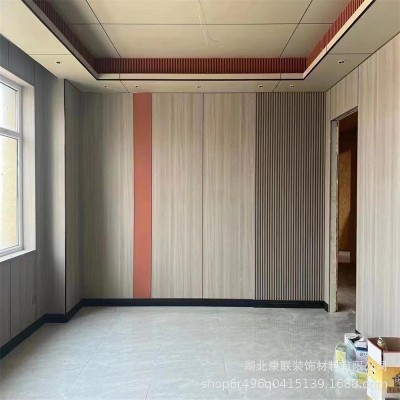 家装防撞背景墙碳晶板线条防潮竹木纤维集成墙板吊顶木饰面格栅板图3